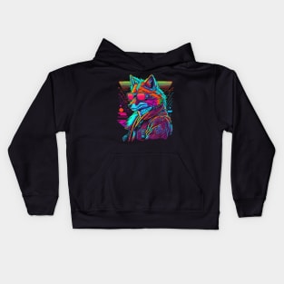 Neon Fox Kids Hoodie